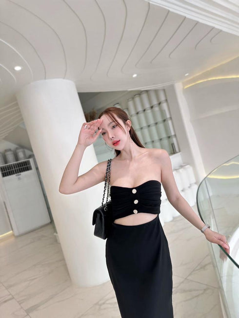 SIRINNN Off- Hollow Out  Tube Dresses